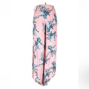 BNWT XIX Palms tulum pant, pink with blue banana leaf print, 1